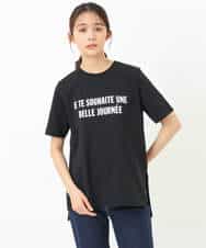FKKGS05075 MK MICHEL KLEIN(MK ミッシェルクラン) ロゴTシャツ/洗える ブラック