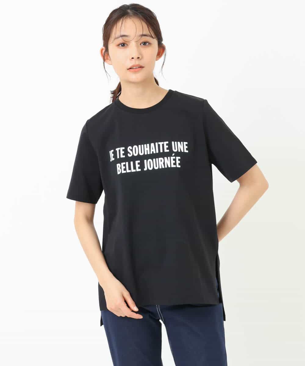 FKKGS05075 MK MICHEL KLEIN(MK ミッシェルクラン) ロゴTシャツ/洗える ブラック