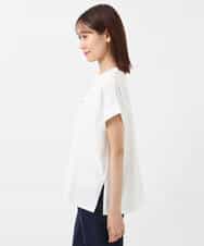 FKKGS06075 MK MICHEL KLEIN(MK ミッシェルクラン) フレンチスリーブロゴTシャツ/洗える ホワイト
