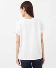 FKKGS06075 MK MICHEL KLEIN(MK ミッシェルクラン) フレンチスリーブロゴTシャツ/洗える ホワイト