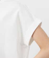 FKKGS06075 MK MICHEL KLEIN(MK ミッシェルクラン) フレンチスリーブロゴTシャツ/洗える ホワイト