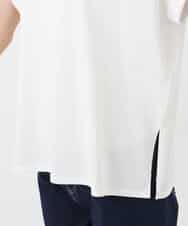 FKKGS06075 MK MICHEL KLEIN(MK ミッシェルクラン) フレンチスリーブロゴTシャツ/洗える ホワイト