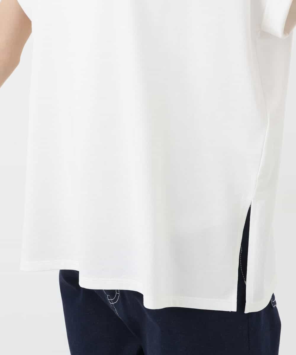 FKKGS06075 MK MICHEL KLEIN(MK ミッシェルクラン) フレンチスリーブロゴTシャツ/洗える ホワイト