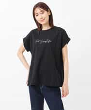 FKKGS06075 MK MICHEL KLEIN(MK ミッシェルクラン) フレンチスリーブロゴTシャツ/洗える ホワイト