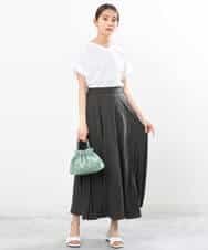 FKKGS07095 MK MICHEL KLEIN(MK ミッシェルクラン) ストライプカットソー/洗える ライトグレー