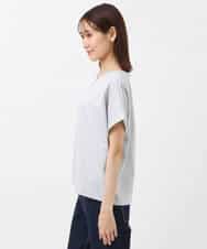 FKKGS07095 MK MICHEL KLEIN(MK ミッシェルクラン) ストライプカットソー/洗える ライトグレー