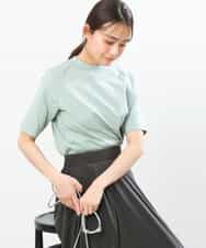 FKKGS11085 MK MICHEL KLEIN(MK ミッシェルクラン) モックネックTシャツ/洗える グリーン