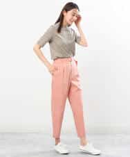 FKKGS11085 MK MICHEL KLEIN(MK ミッシェルクラン) モックネックTシャツ/洗える グリーン