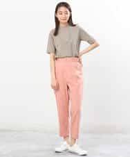 FKKGS11085 MK MICHEL KLEIN(MK ミッシェルクラン) モックネックTシャツ/洗える グリーン