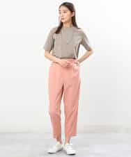 FKKGS11085 MK MICHEL KLEIN(MK ミッシェルクラン) モックネックTシャツ/洗える グリーン