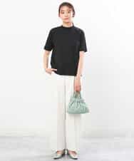 FKKGS11085 MK MICHEL KLEIN(MK ミッシェルクラン) モックネックTシャツ/洗える グリーン
