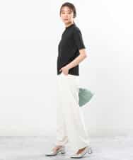 FKKGS11085 MK MICHEL KLEIN(MK ミッシェルクラン) モックネックTシャツ/洗える グリーン
