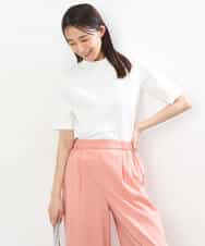 FKKGS11085 MK MICHEL KLEIN(MK ミッシェルクラン) モックネックTシャツ/洗える グリーン