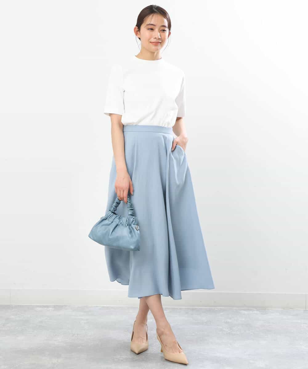 FKKGS11085 MK MICHEL KLEIN(MK ミッシェルクラン) モックネックTシャツ/洗える グリーン