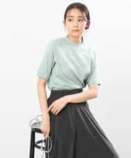 FKKGS11085 MK MICHEL KLEIN(MK ミッシェルクラン) モックネックTシャツ/洗える グリーン