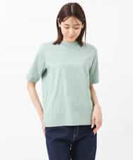 FKKGS11085 MK MICHEL KLEIN(MK ミッシェルクラン) モックネックTシャツ/洗える グリーン