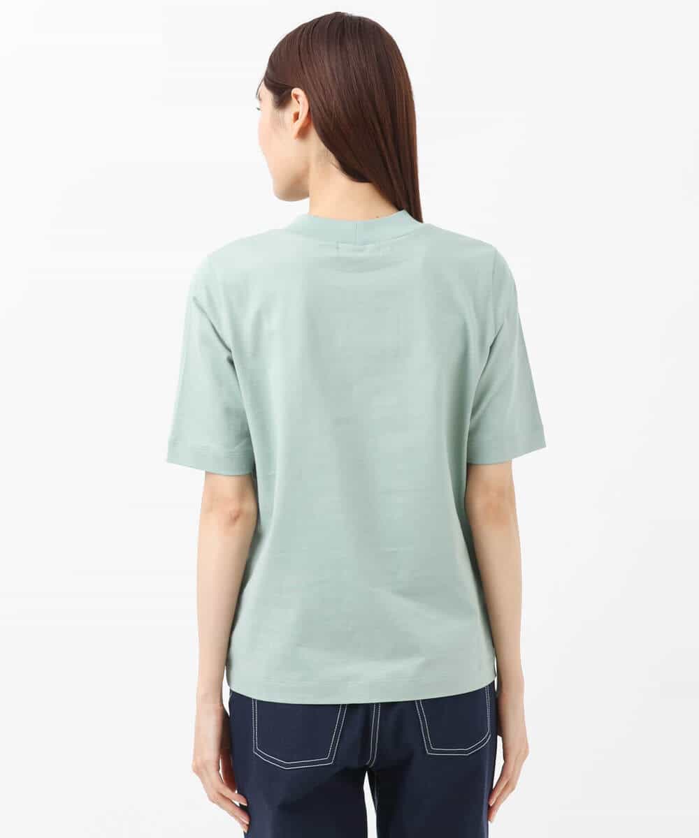 FKKGS11085 MK MICHEL KLEIN(MK ミッシェルクラン) モックネックTシャツ/洗える グリーン