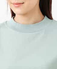 FKKGS11085 MK MICHEL KLEIN(MK ミッシェルクラン) モックネックTシャツ/洗える グリーン