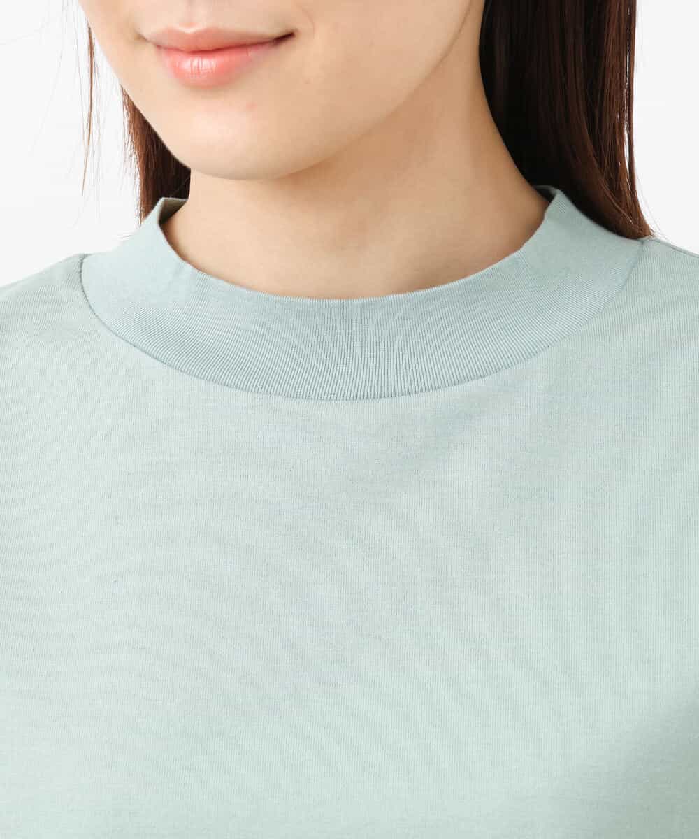FKKGS11085 MK MICHEL KLEIN(MK ミッシェルクラン) モックネックTシャツ/洗える グリーン