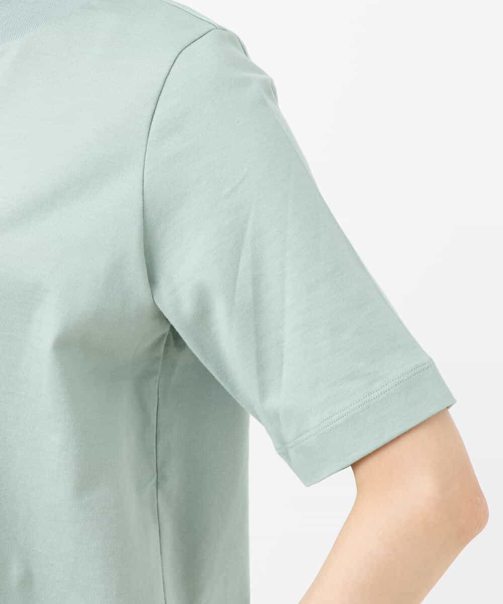 FKKGS11085 MK MICHEL KLEIN(MK ミッシェルクラン) モックネックTシャツ/洗える グリーン
