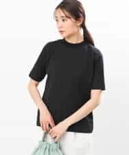 FKKGS11085 MK MICHEL KLEIN(MK ミッシェルクラン) モックネックTシャツ/洗える ブラック