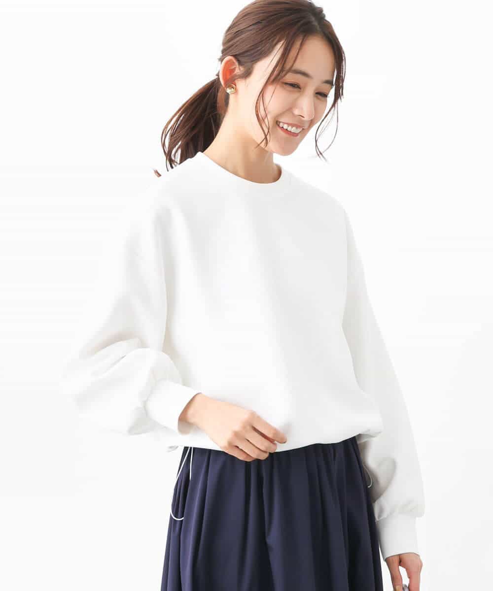FKKGV31120 MK MICHEL KLEIN(MK ミッシェルクラン) ドロストヘムダンボールカットソー/洗える ベージュ