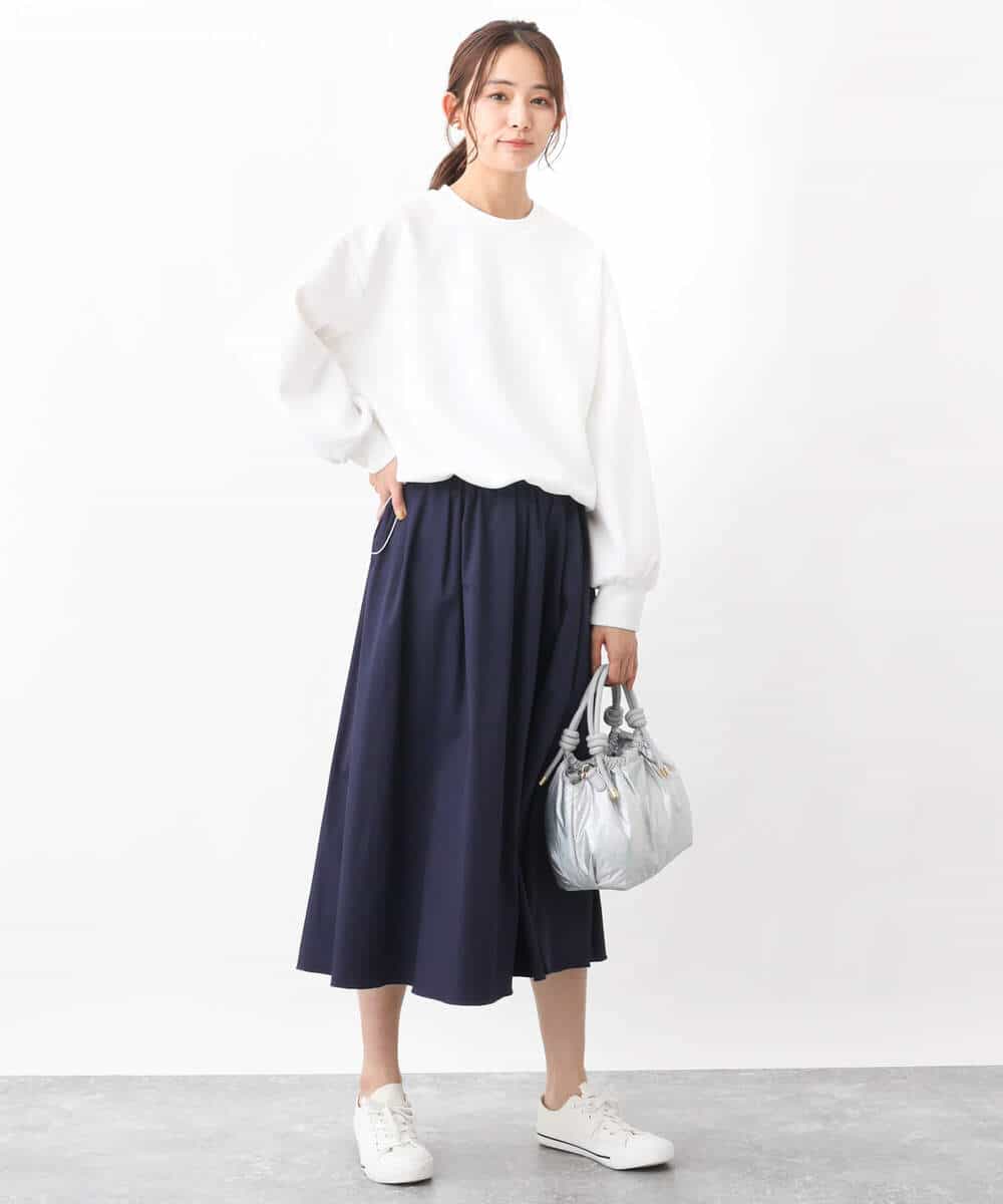 FKKGV31120 MK MICHEL KLEIN(MK ミッシェルクラン) ドロストヘムダンボールカットソー/洗える ベージュ
