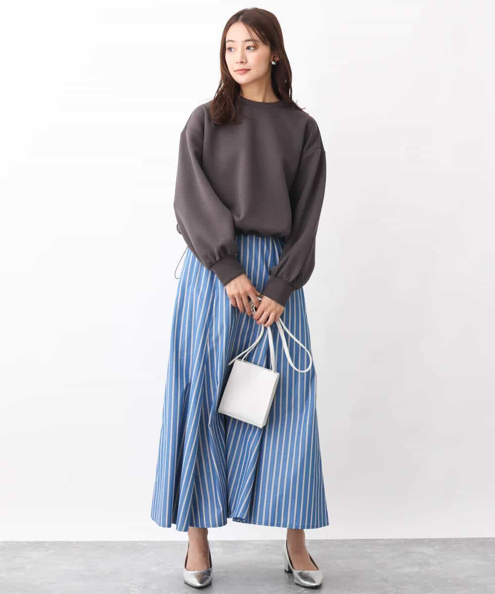 FKKGV31120 MK MICHEL KLEIN(MK ミッシェルクラン) ドロストヘムダンボールカットソー/洗える ベージュ