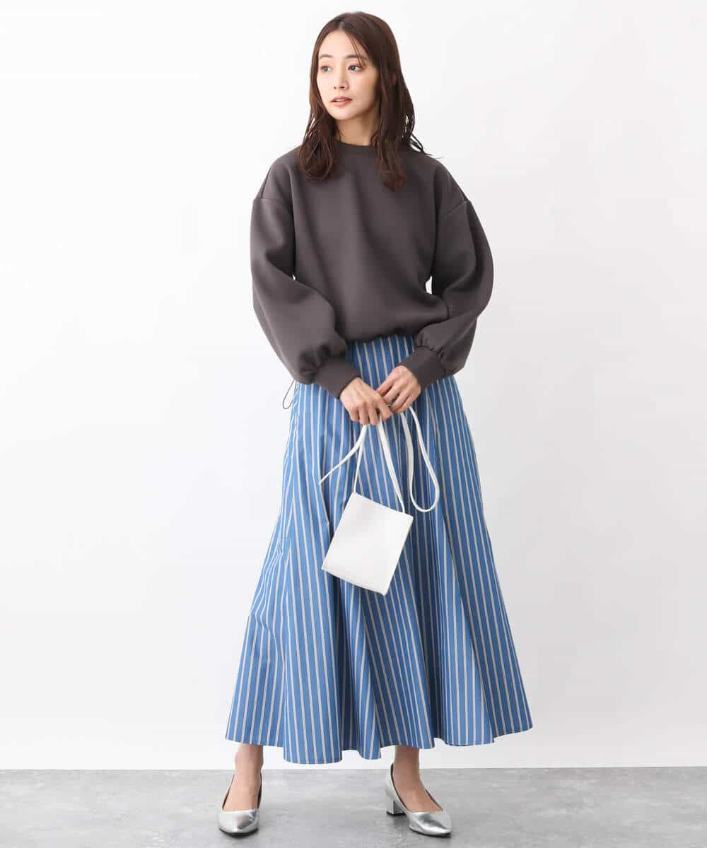 FKKGV31120 MK MICHEL KLEIN(MK ミッシェルクラン) ドロストヘムダンボールカットソー/洗える ベージュ
