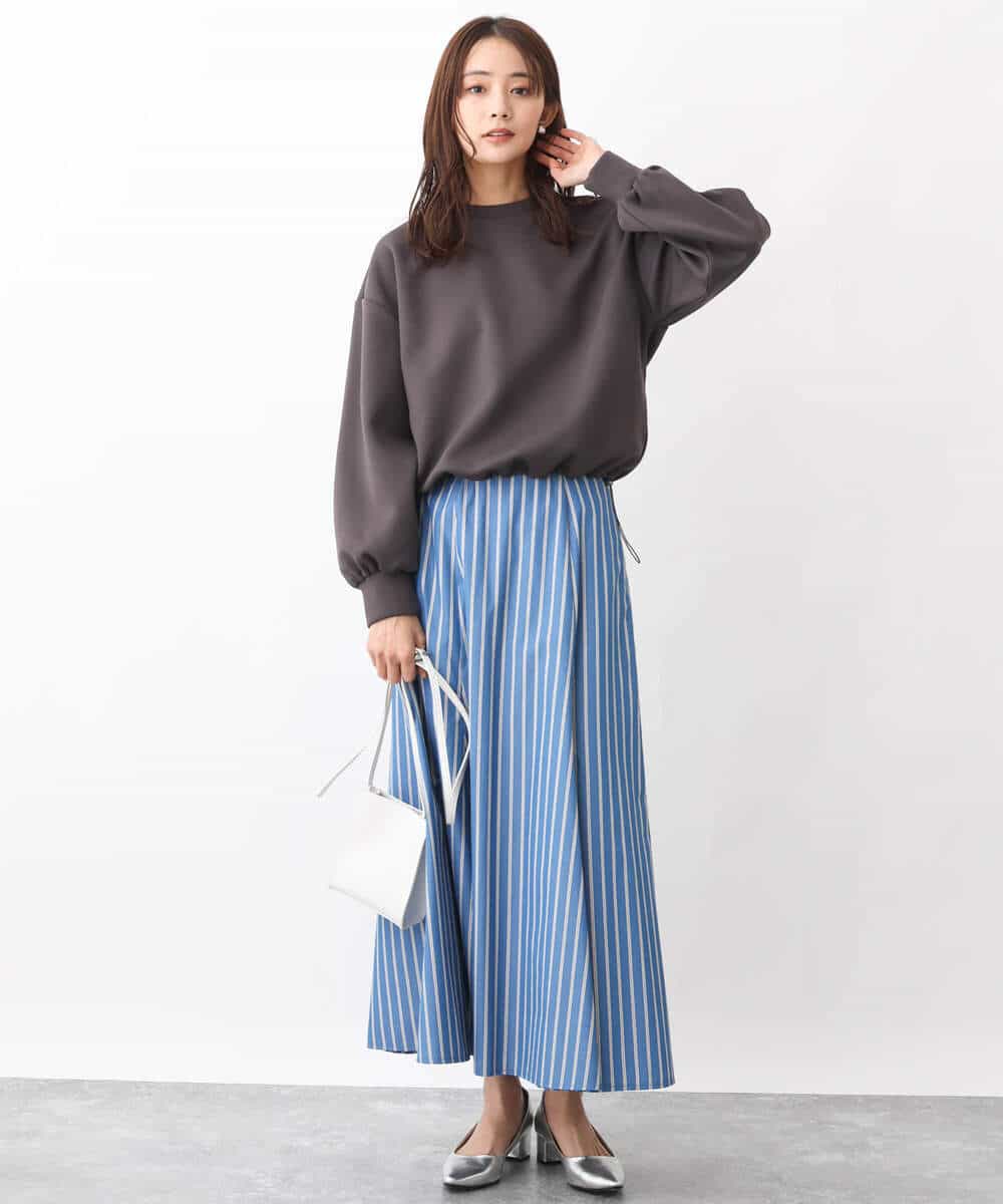 FKKGV31120 MK MICHEL KLEIN(MK ミッシェルクラン) ドロストヘムダンボールカットソー/洗える ベージュ