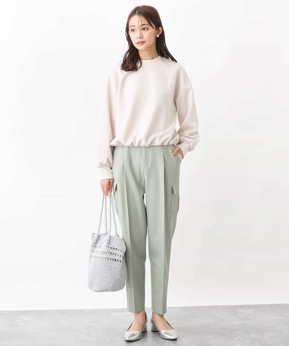 FKKGV31120 MK MICHEL KLEIN(MK ミッシェルクラン) ドロストヘムダンボールカットソー/洗える ベージュ