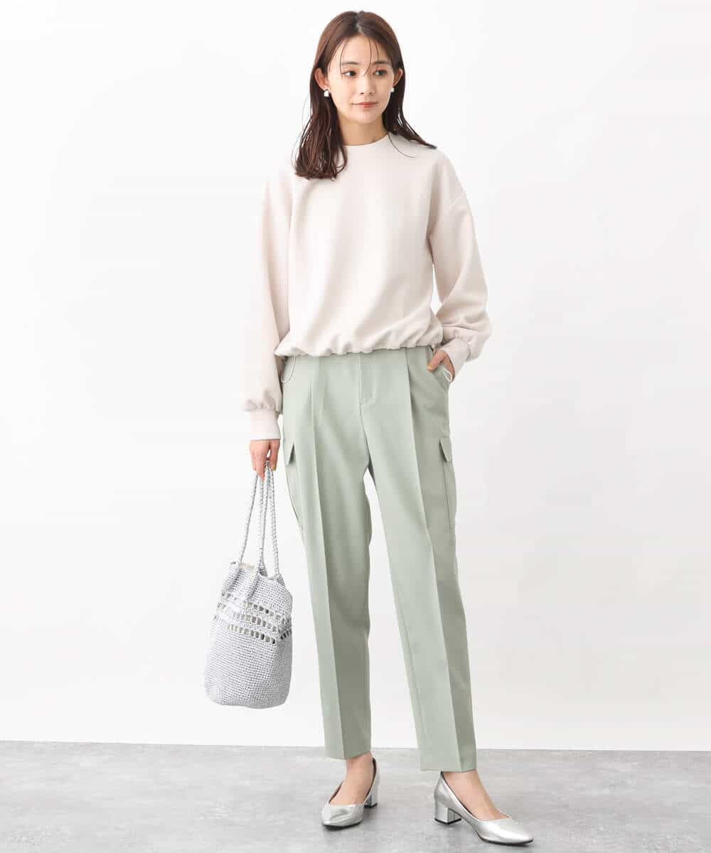 FKKGV31120 MK MICHEL KLEIN(MK ミッシェルクラン) ドロストヘムダンボールカットソー/洗える ベージュ