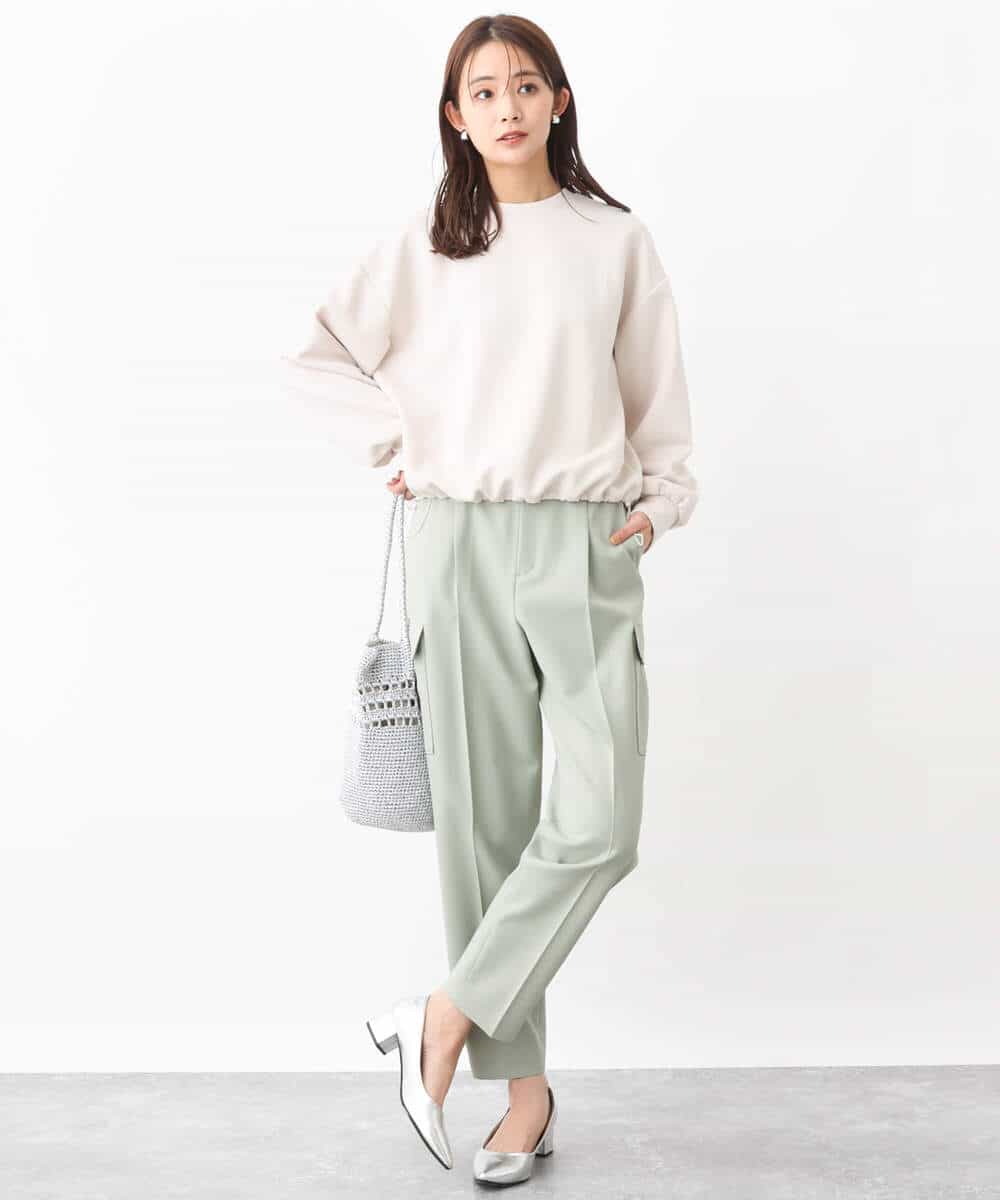 FKKGV31120 MK MICHEL KLEIN(MK ミッシェルクラン) ドロストヘムダンボールカットソー/洗える ベージュ