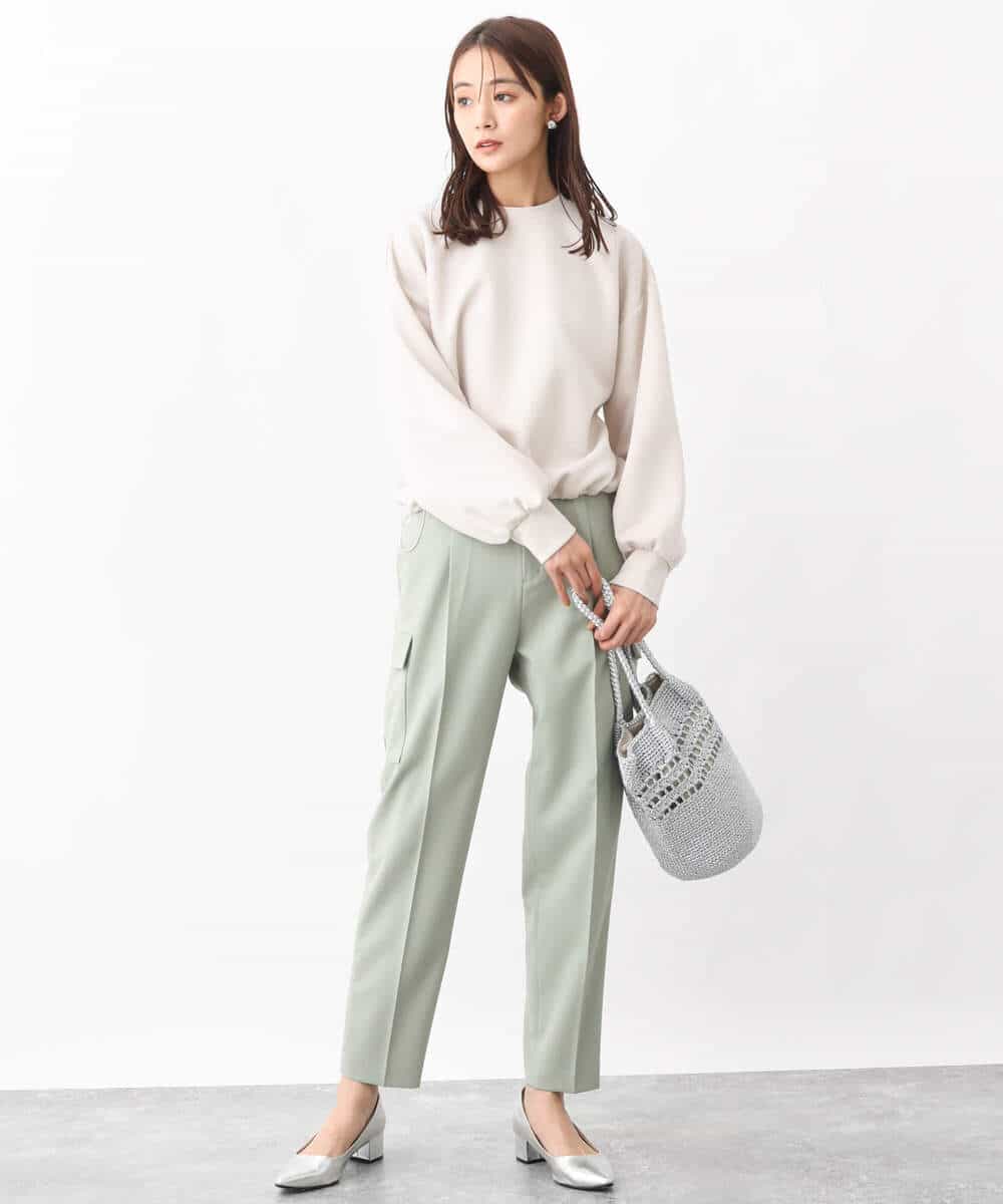 FKKGV31120 MK MICHEL KLEIN(MK ミッシェルクラン) ドロストヘムダンボールカットソー/洗える ベージュ