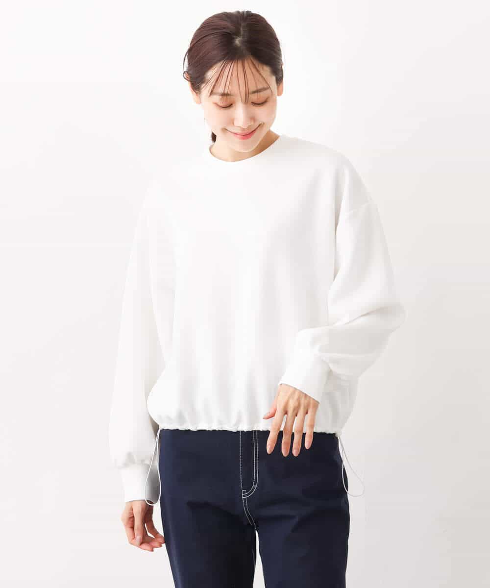 FKKGV31120 MK MICHEL KLEIN(MK ミッシェルクラン) ドロストヘムダンボールカットソー/洗える ベージュ