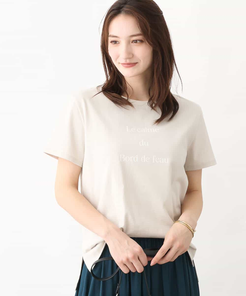 FKKGV40075 MK MICHEL KLEIN(MK ミッシェルクラン) ベーシックロゴTシャツ/洗える ベージュ