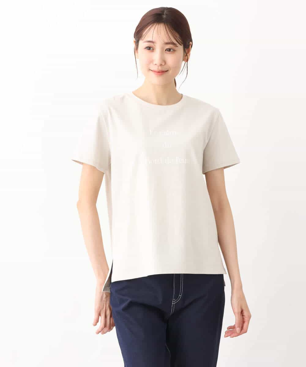 FKKGV40075 MK MICHEL KLEIN(MK ミッシェルクラン) ベーシックロゴTシャツ/洗える ベージュ