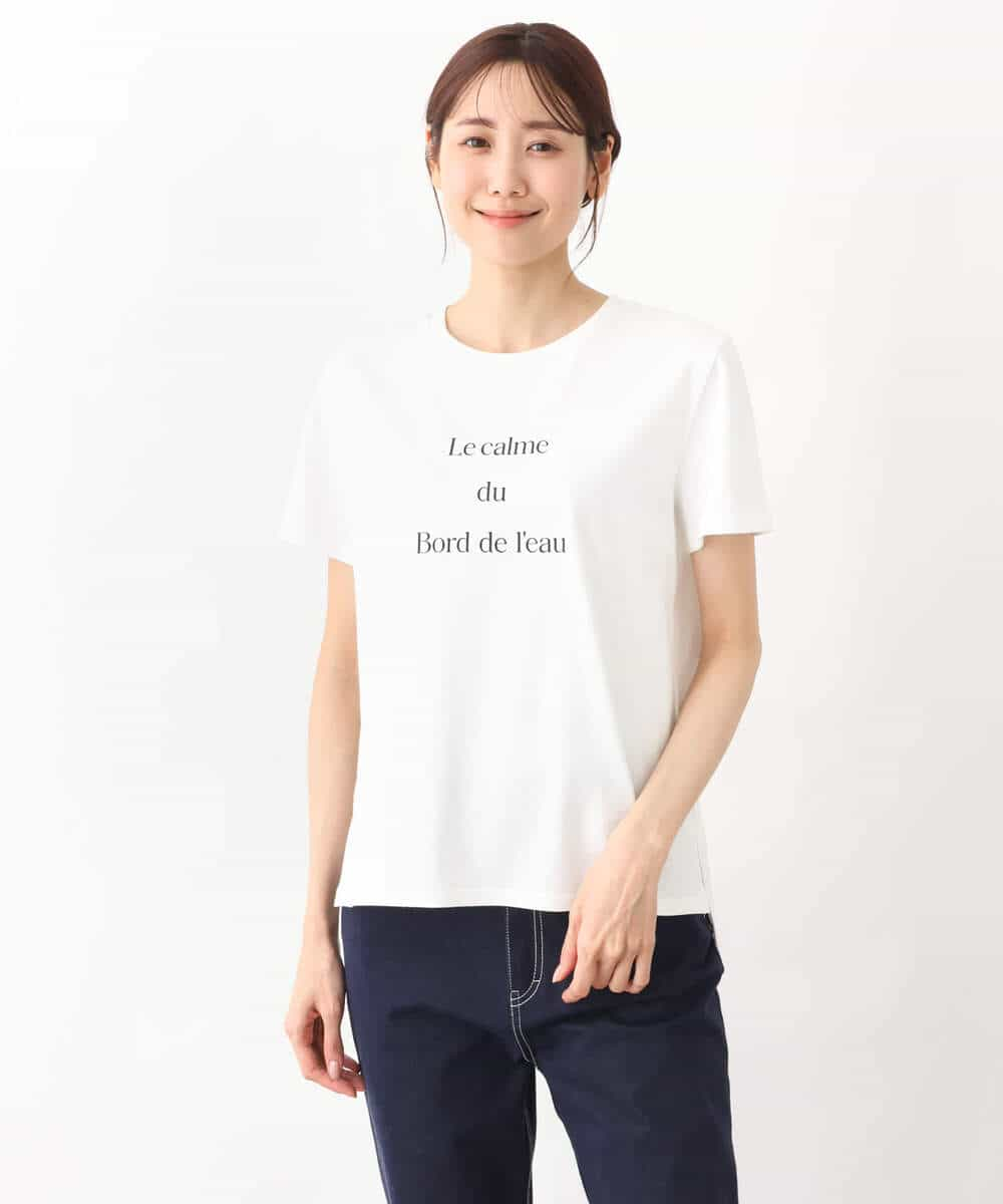 FKKGV40075 MK MICHEL KLEIN(MK ミッシェルクラン) ベーシックロゴTシャツ/洗える ベージュ