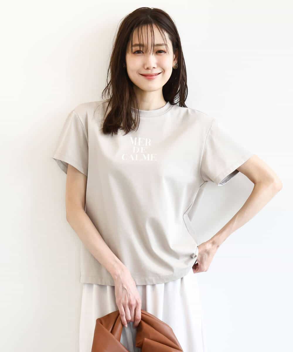 FKKHA53085 MK MICHEL KLEIN(MK ミッシェルクラン) ベーシックロゴTシャツ/洗える ホワイト