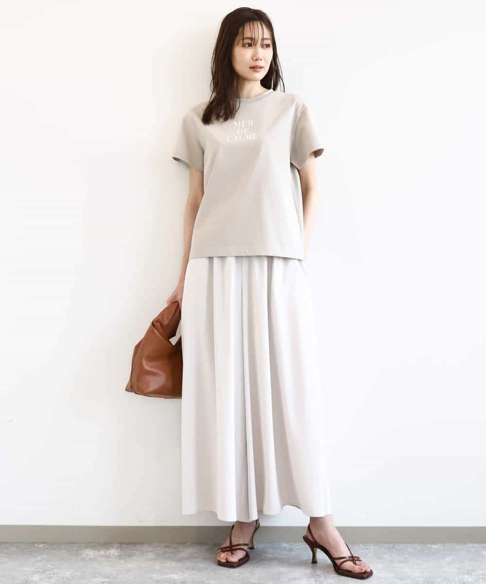 FKKHA53085 MK MICHEL KLEIN(MK ミッシェルクラン) ベーシックロゴTシャツ/洗える ホワイト