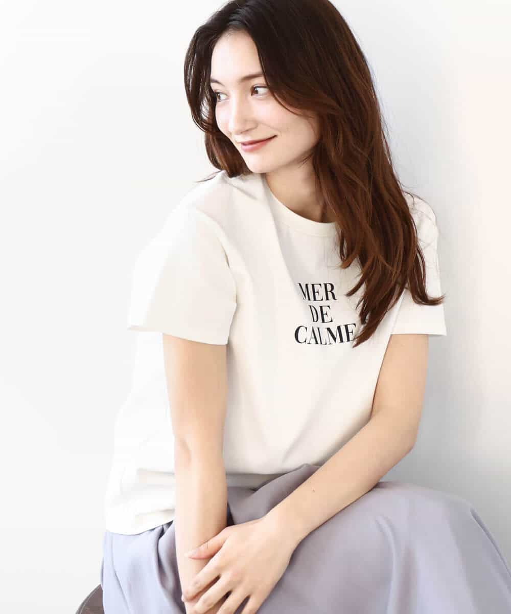 FKKHA53085 MK MICHEL KLEIN(MK ミッシェルクラン) ベーシックロゴTシャツ/洗える ホワイト