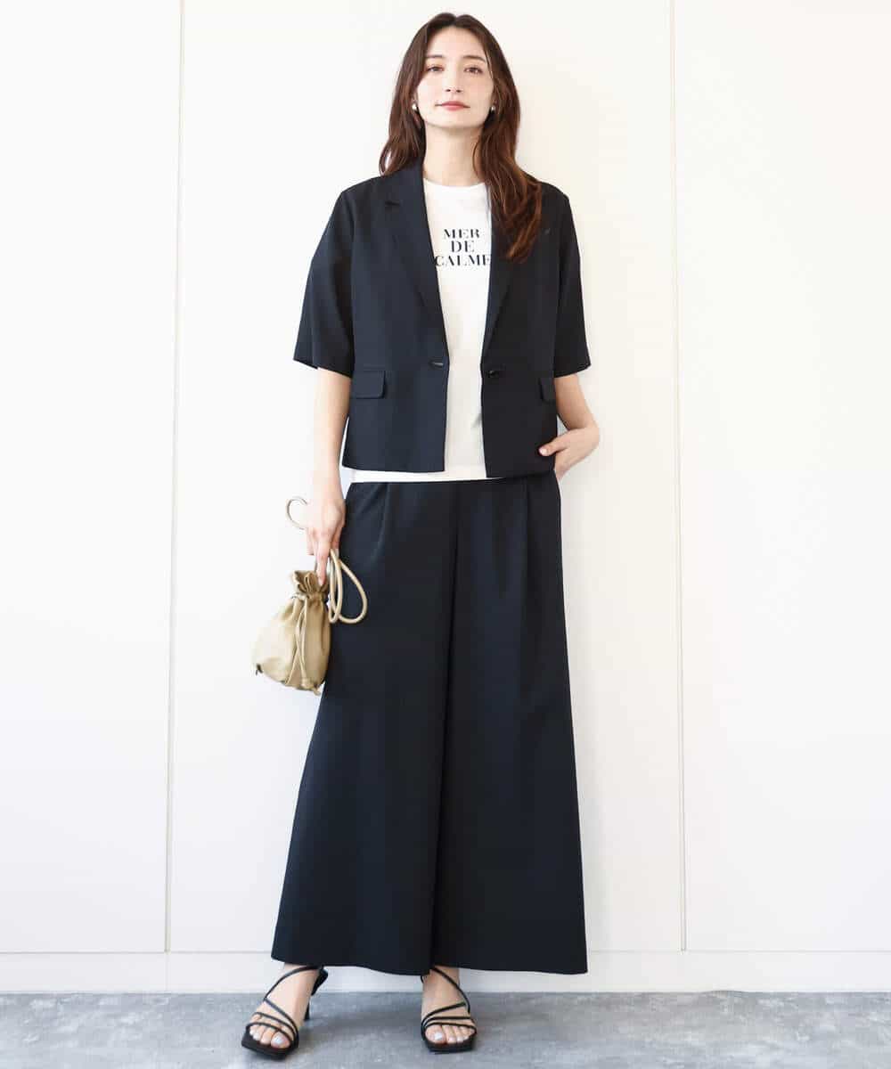 FKKHA53085 MK MICHEL KLEIN(MK ミッシェルクラン) ベーシックロゴTシャツ/洗える ホワイト