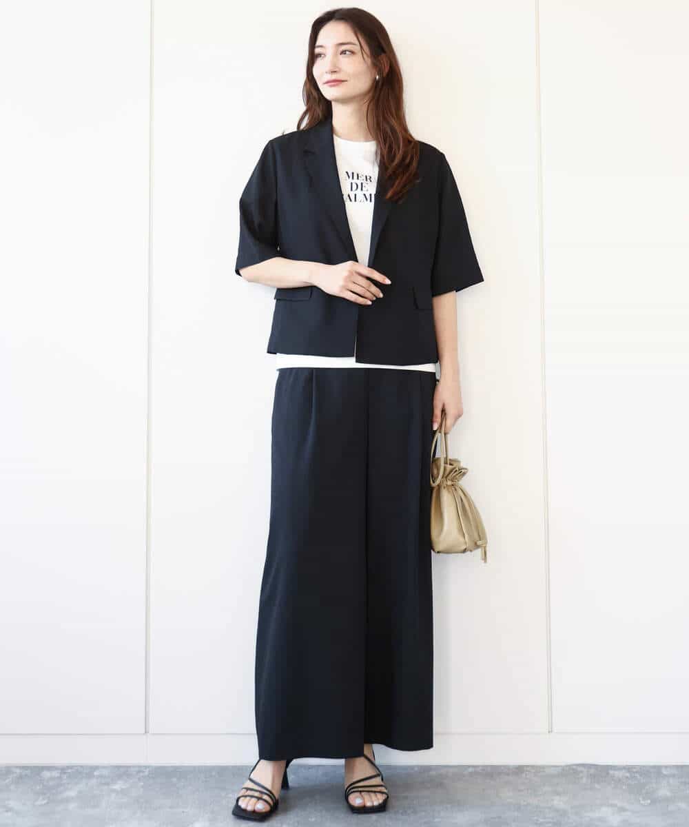 FKKHA53085 MK MICHEL KLEIN(MK ミッシェルクラン) ベーシックロゴTシャツ/洗える ホワイト