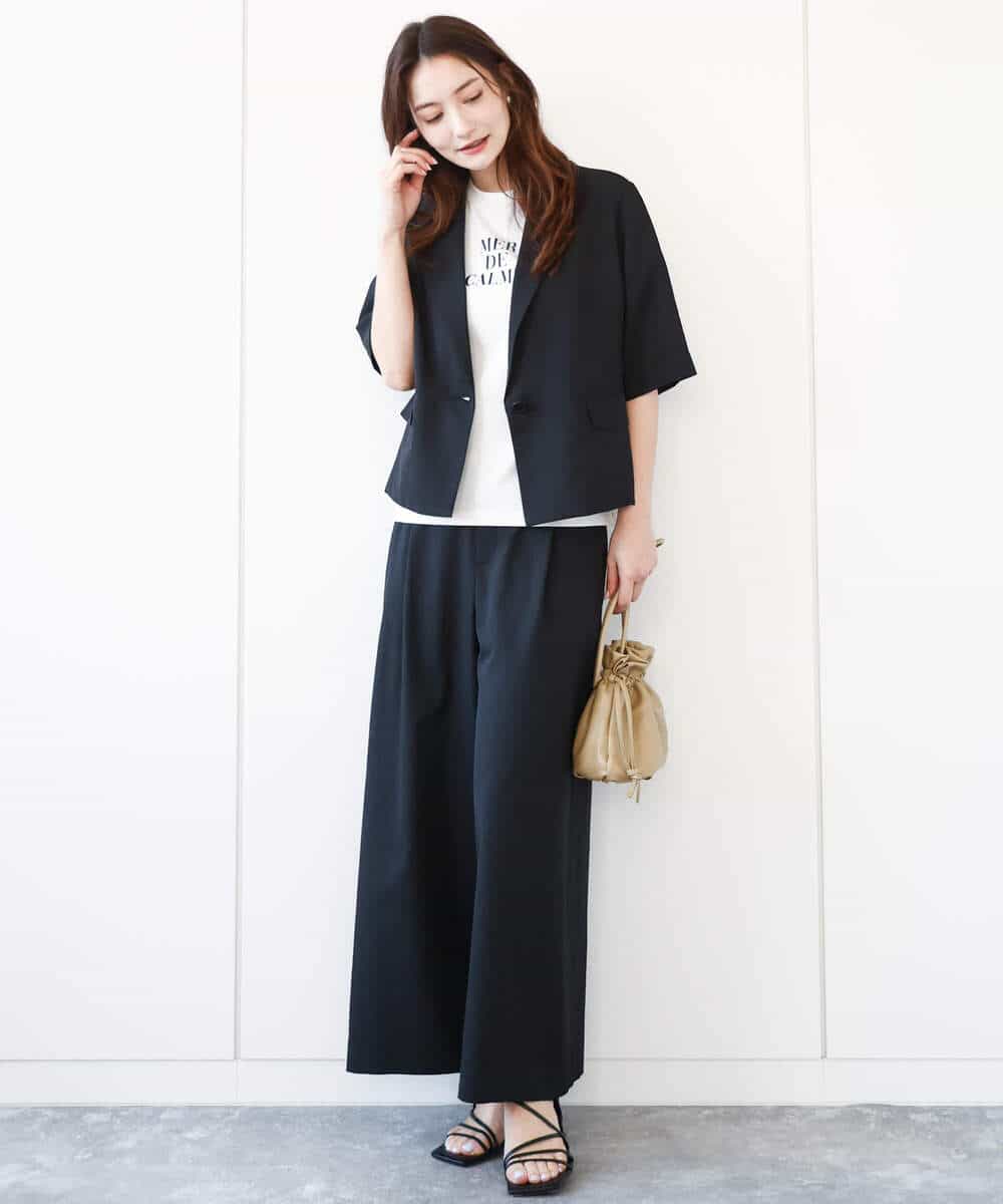 FKKHA53085 MK MICHEL KLEIN(MK ミッシェルクラン) ベーシックロゴTシャツ/洗える ホワイト