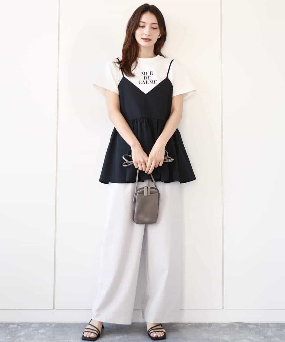 FKKHA53085 MK MICHEL KLEIN(MK ミッシェルクラン) ベーシックロゴTシャツ/洗える ホワイト