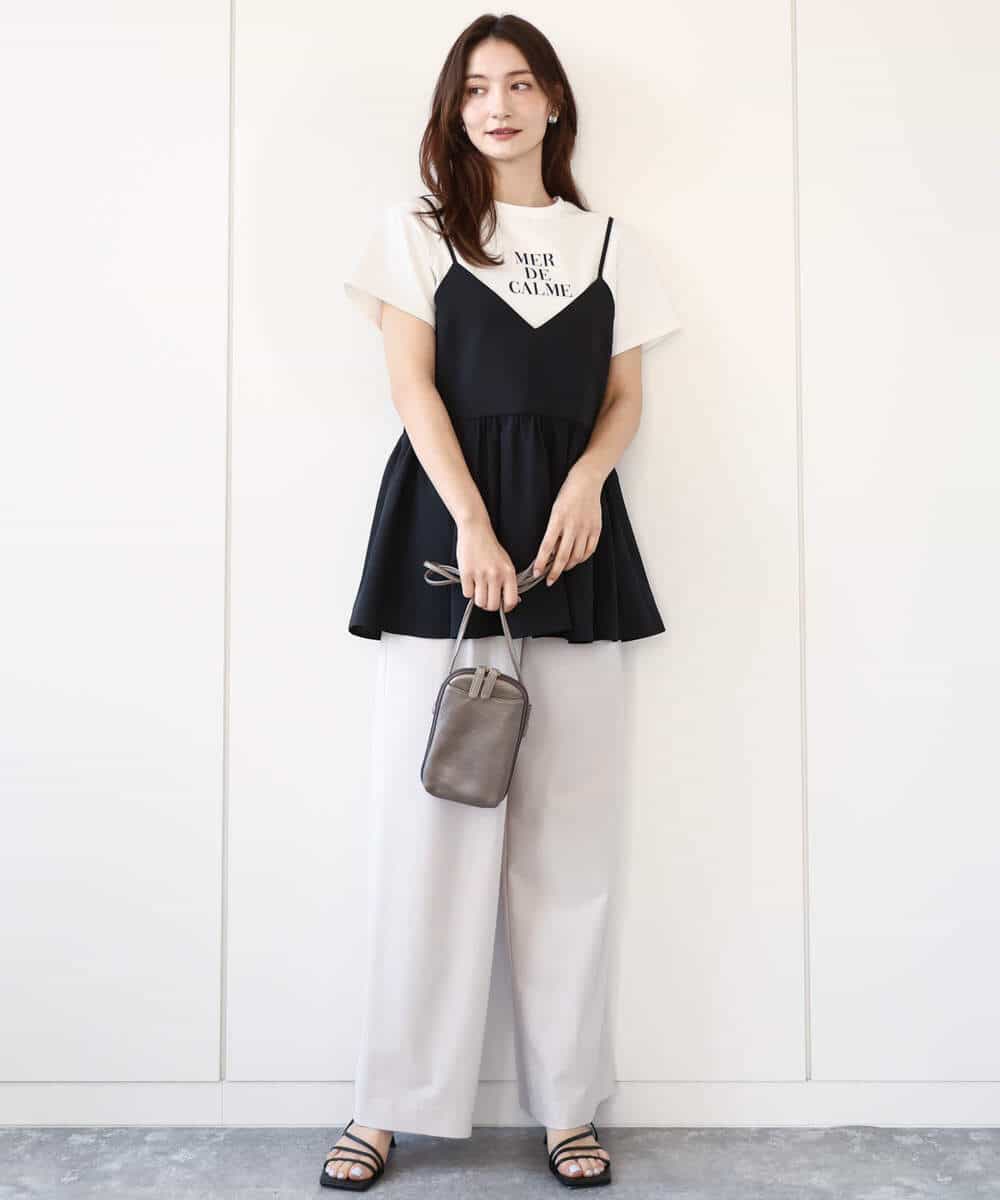 FKKHA53085 MK MICHEL KLEIN(MK ミッシェルクラン) ベーシックロゴTシャツ/洗える ホワイト