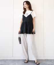 FKKHA53085 MK MICHEL KLEIN(MK ミッシェルクラン) ベーシックロゴTシャツ/洗える ホワイト