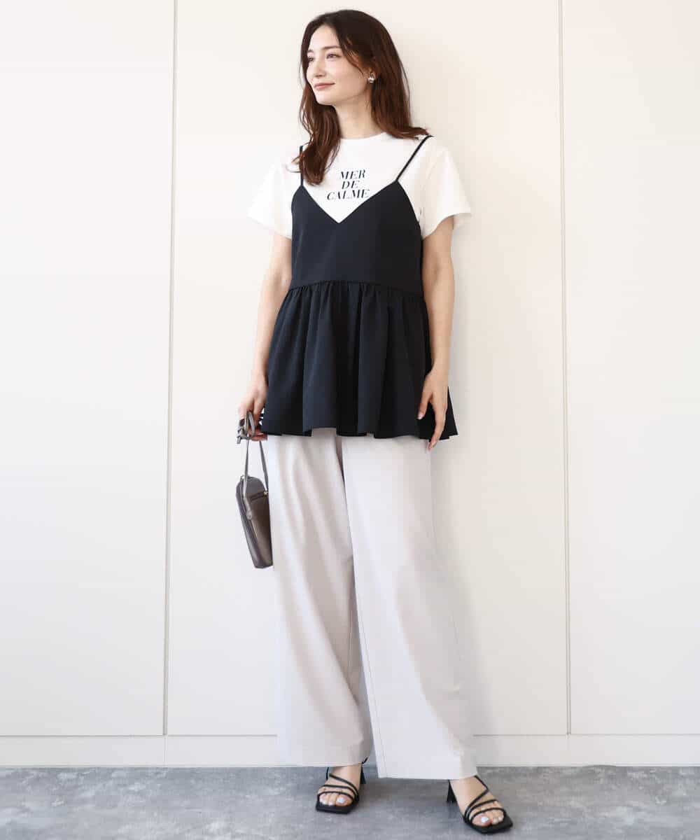FKKHA53085 MK MICHEL KLEIN(MK ミッシェルクラン) ベーシックロゴTシャツ/洗える ホワイト