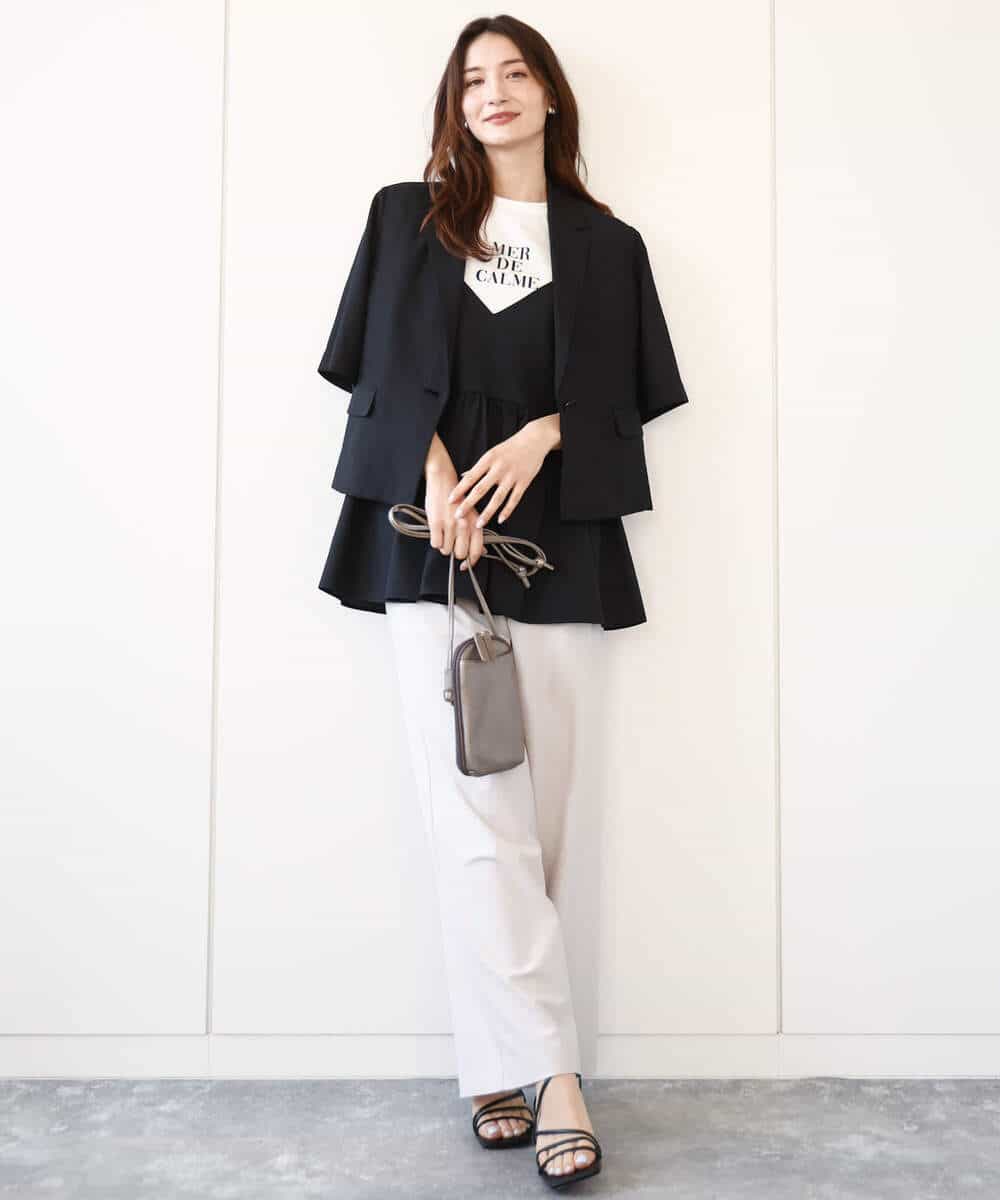 FKKHA53085 MK MICHEL KLEIN(MK ミッシェルクラン) ベーシックロゴTシャツ/洗える ホワイト