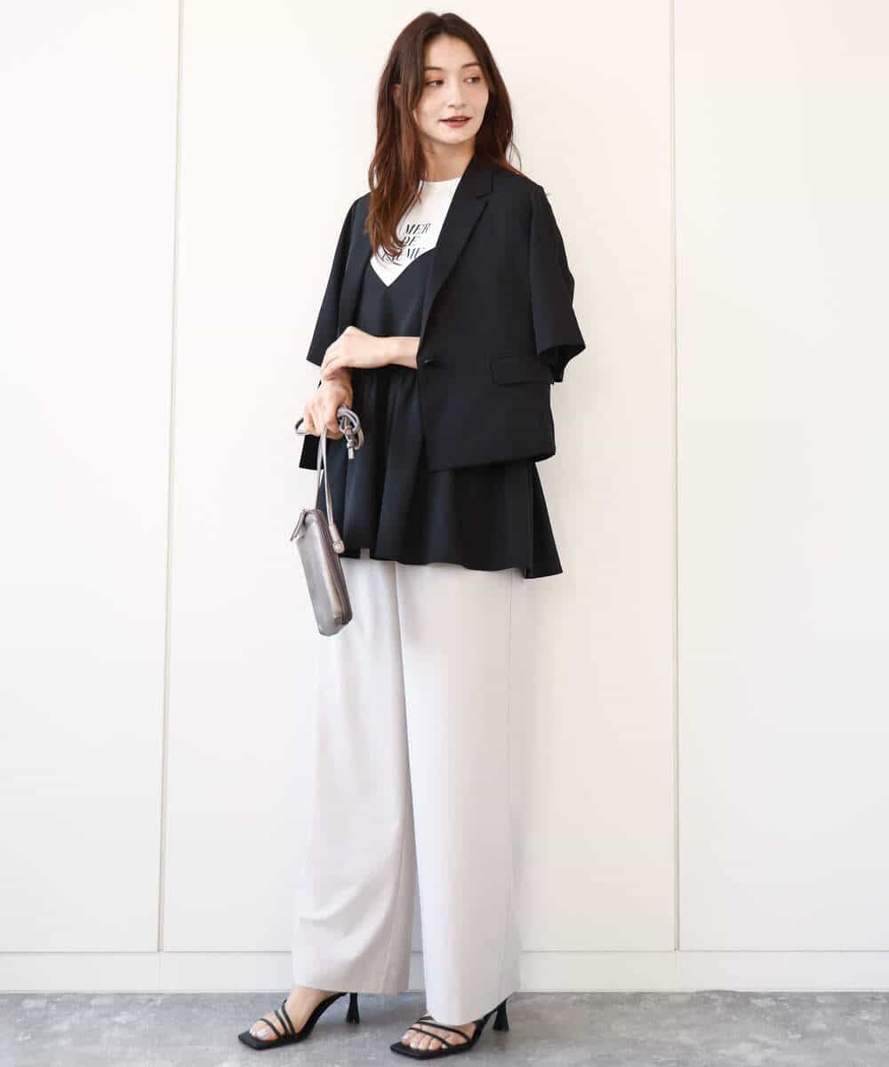 FKKHA53085 MK MICHEL KLEIN(MK ミッシェルクラン) ベーシックロゴTシャツ/洗える ホワイト